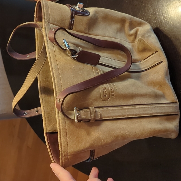 Coach suede tote - Picture 1 of 8
